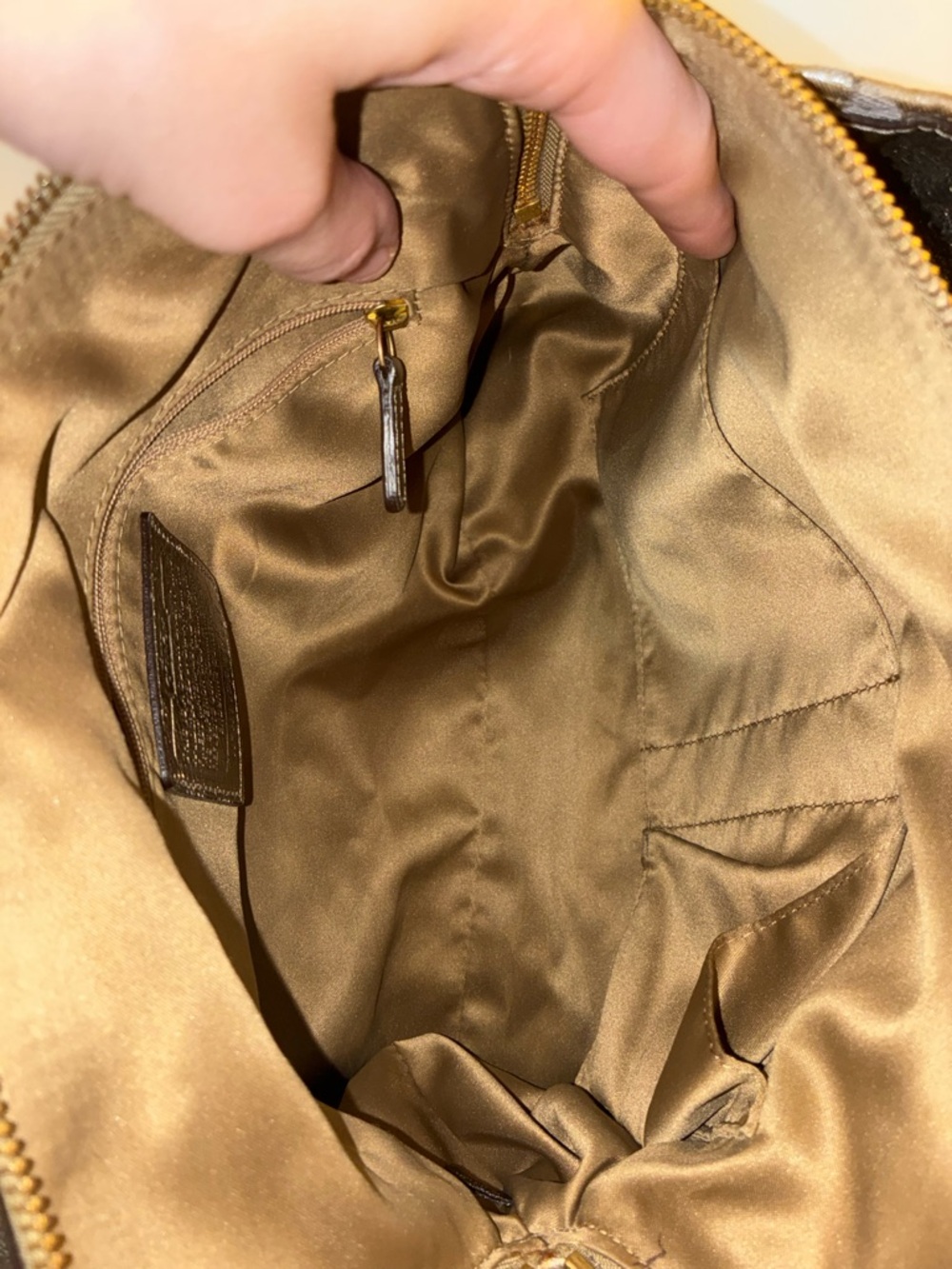 Coach Metallic Signature Satchel in Gold and Champagne - Picture 8 of 10